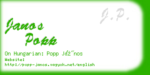 janos popp business card